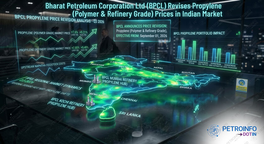 Bharat Petroleum Corporation Ltd (BPCL) Revises Propylene (Polymer & Refinery Grade) Prices in Indian Market