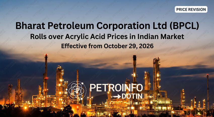 Bharat Petroleum Corporation Ltd (BPCL) Rolls over Acrylic Acid Prices in Indian Market