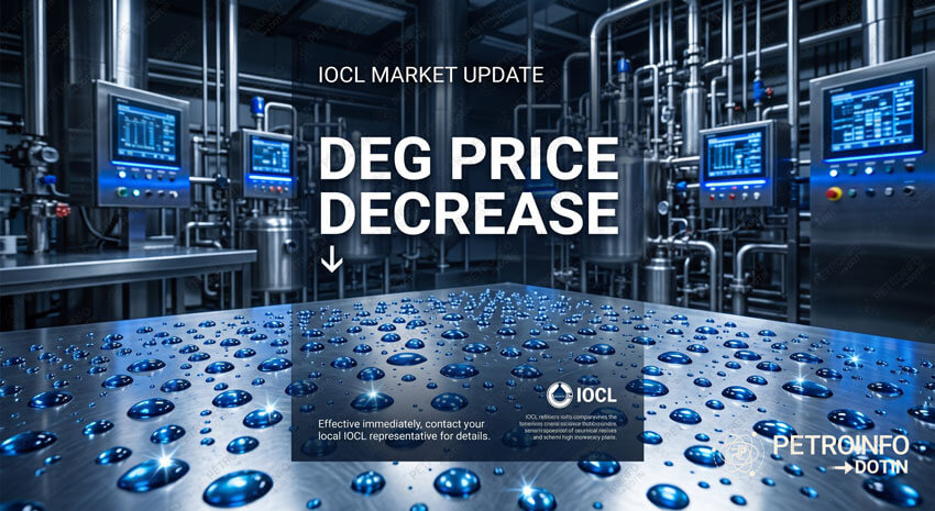 Indian Oil Corporation Limited (IOCL) Decreases Diethylene glycol (DEG) Prices in Indian Market