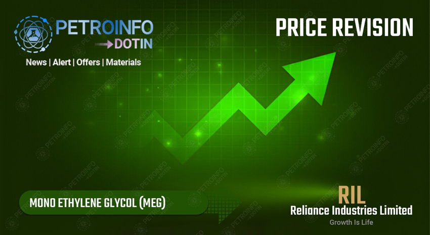 Reliance Industries Limited (RIL) Increases Mono ethylene glycol (MEG) Prices in Indian Market